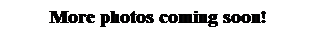 Text Box: More photos coming soon!
